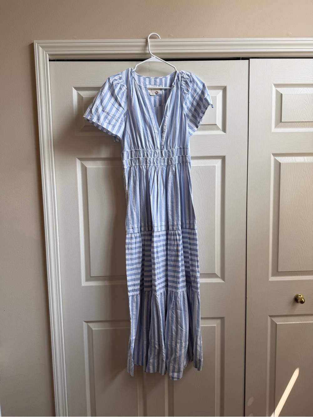 NWOT Anthropologie Somerset Blue Striped Women's Maxi Dress rare pattern - Picture 1 of 6